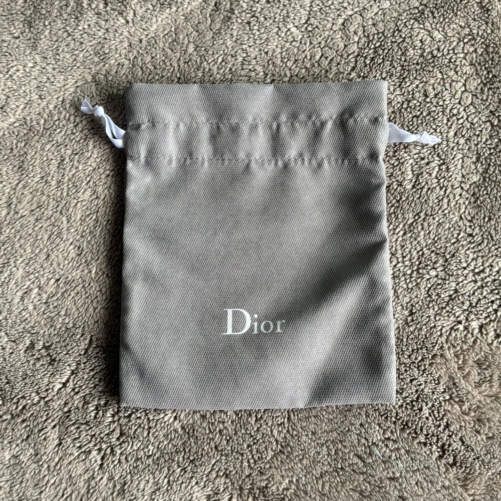 Dior Light Gray Drawstring Accessory Pouch
